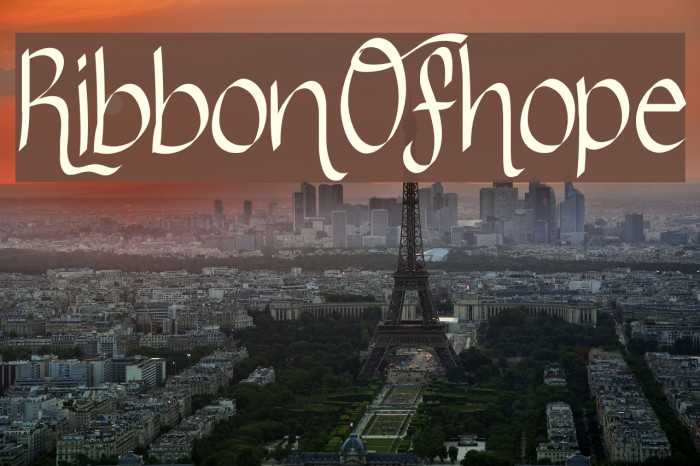 RibbonOfhope Font examples