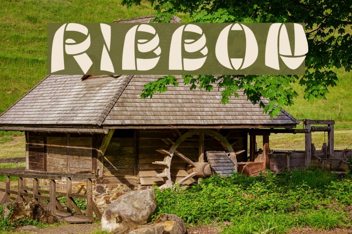 Ribbon Font examples