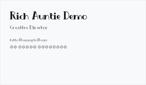Rich Auntie Demo Business Card
