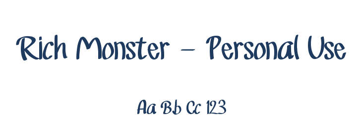 Rich Monster - Personal Use Font Preview