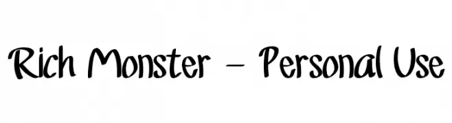 Rich Monster - Personal Use Font
