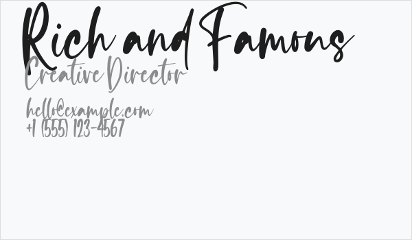 Rich and Famous Business Card