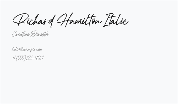 Richard Hamilton Italic Business Card