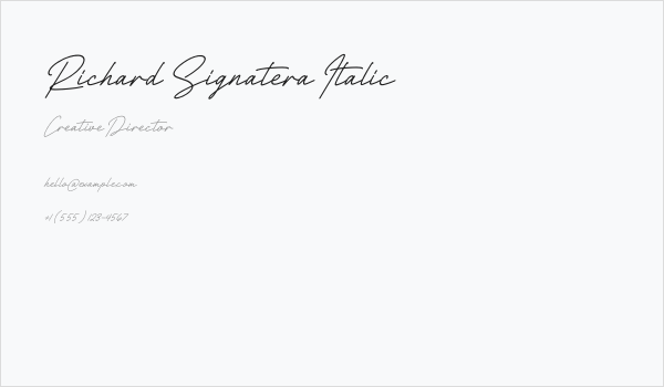Richard Signatera Italic Business Card