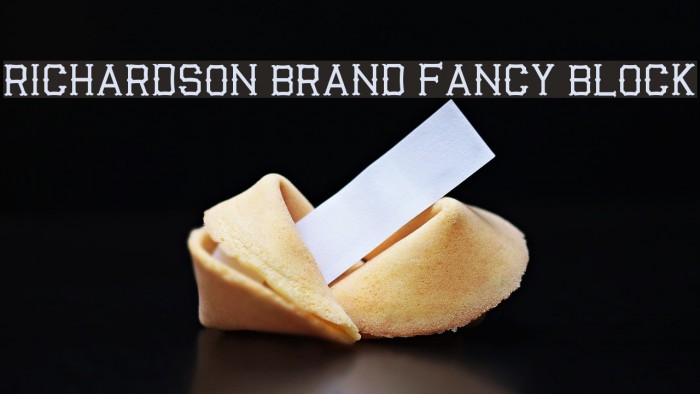 Richardson Brand Fancy Block Font examples