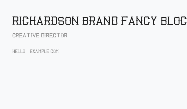 Richardson Brand Fancy Block Business Card