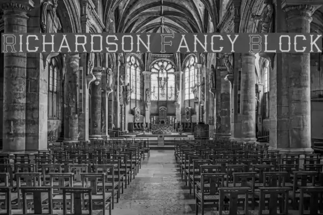 Richardson Fancy Block Font examples