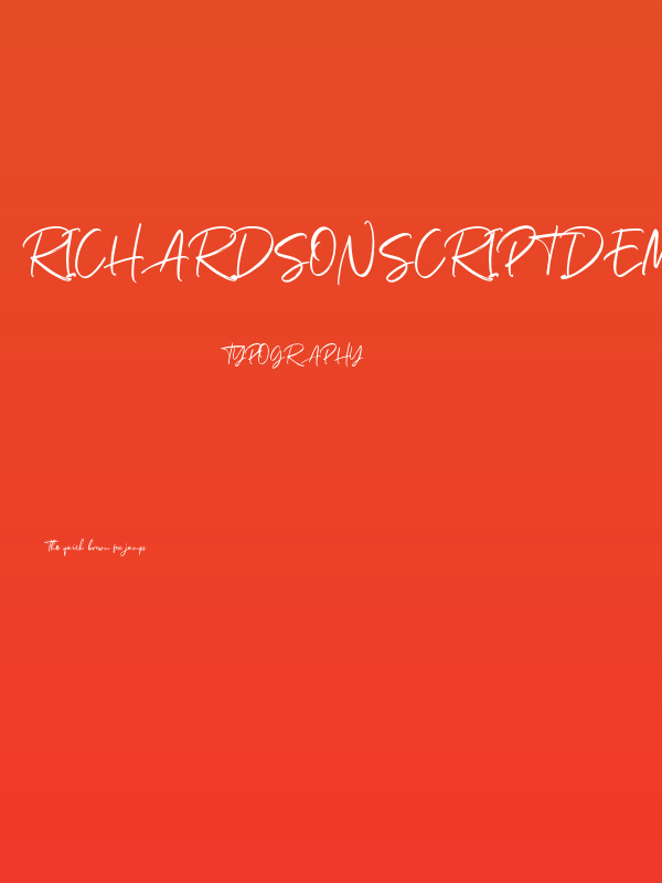 RichardsonScriptDEMO Poster