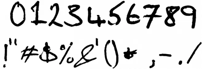 Rich's Riting Font OTHER CHARS