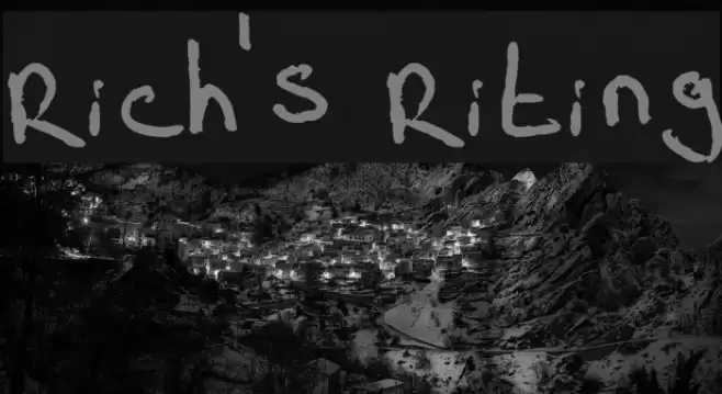 Rich's Riting Font examples