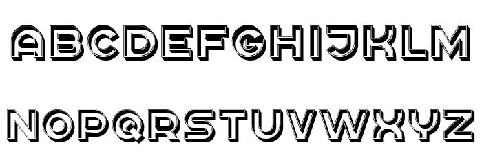 Rickrack 3D Regular Font LOWERCASE