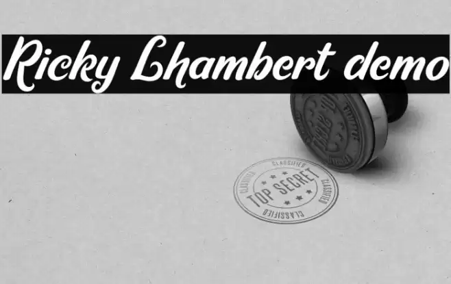 Ricky Lhambert demo Font examples