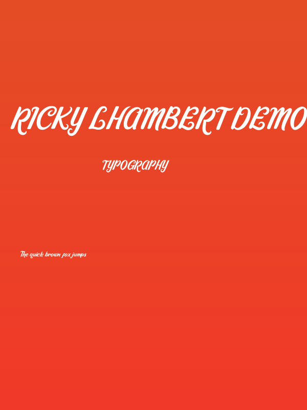 Ricky Lhambert demo Poster