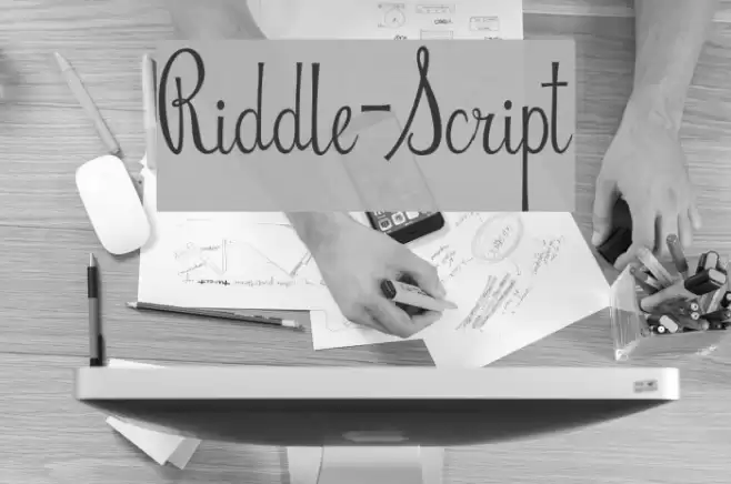 Riddle-Script Schriftart examples