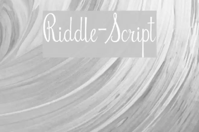 Riddle-Script Schriftart examples