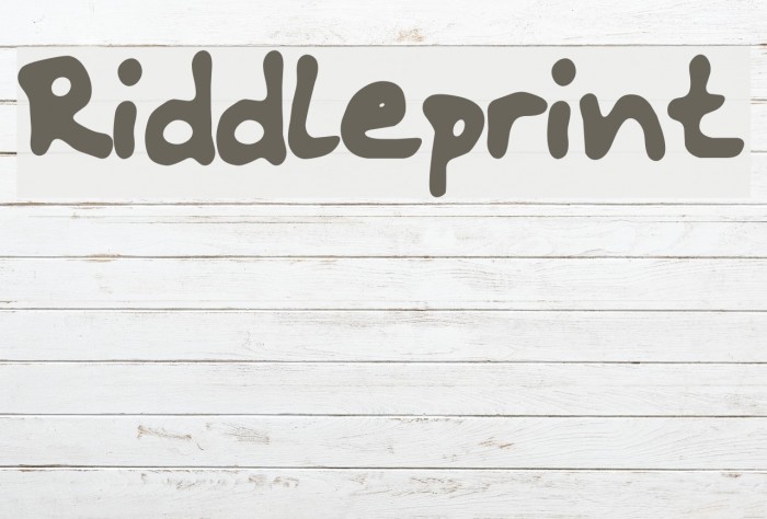 Riddleprint Font examples
