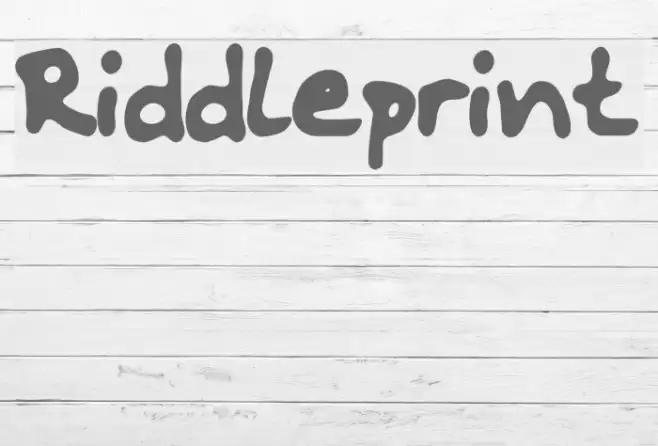 Riddleprint Font examples