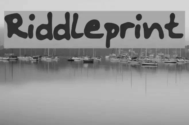 Riddleprint Font examples