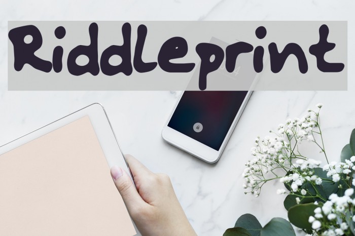 Riddleprint Font examples