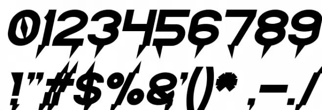Ride The Lightning Bold Italic Font OTHER CHARS