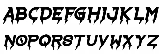 Ride The Lightning Bold Italic Шрифта ВЕРХНИЙ