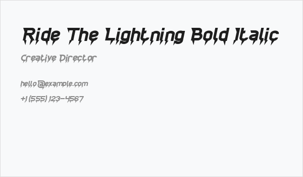 Ride The Lightning Bold Italic Business Card