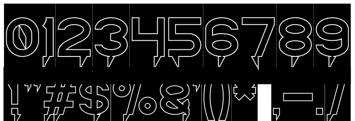 Ride The Lightning-Hollow-Inver Font OTHER CHARS