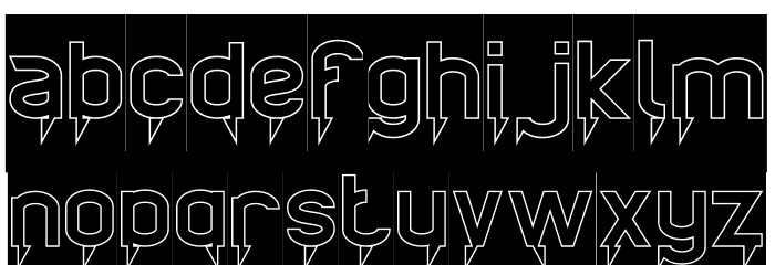 Ride The Lightning-Hollow-Inver Font LOWERCASE