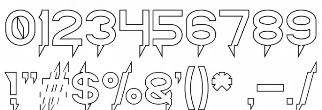 Ride The Lightning-Hollow Font OTHER CHARS