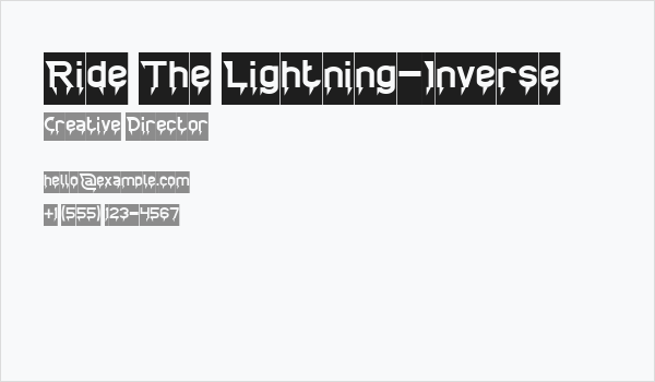 Ride The Lightning-Inverse Business Card