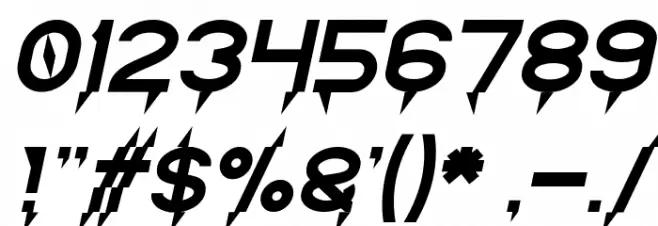 Ride The Lightning Italic Font OTHER CHARS