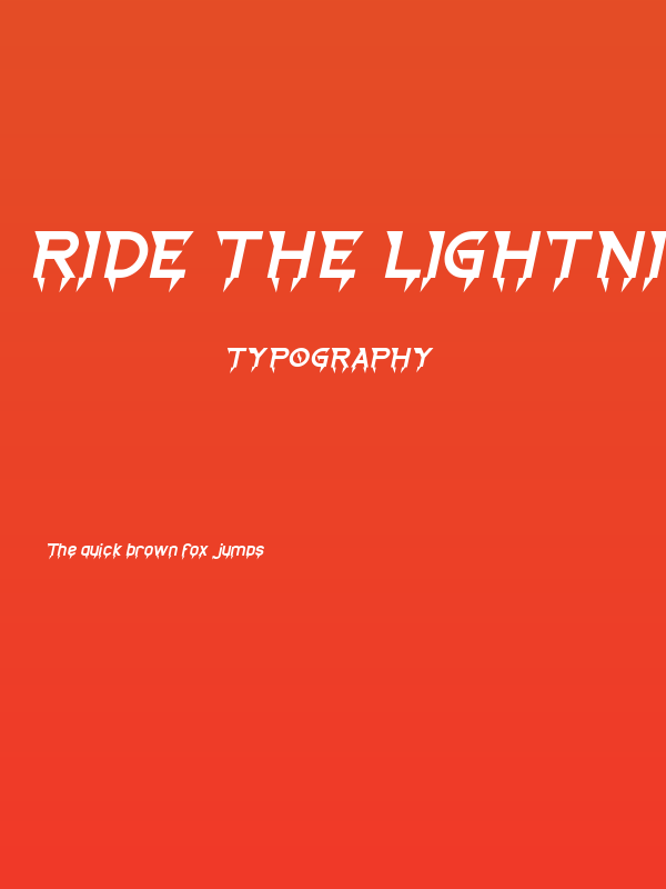 Ride The Lightning Italic Poster