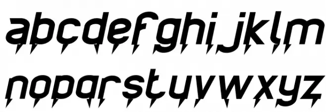 Ride The Lightning Italic Schriftart Kleinbuchstaben