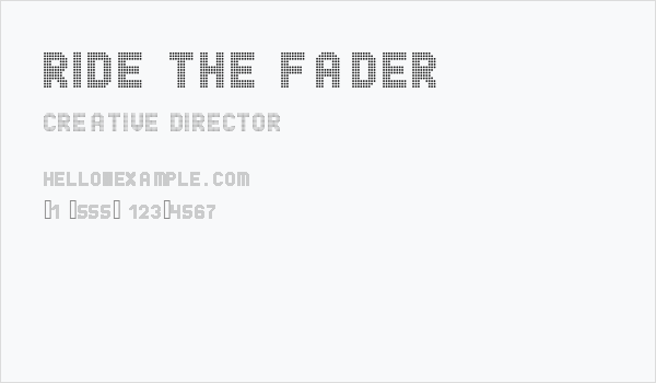 Ride the Fader Business Card