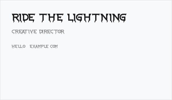 Ride the Lightning Business Card