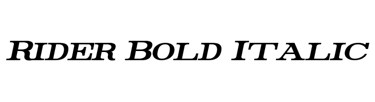 Rider Bold Italic Font