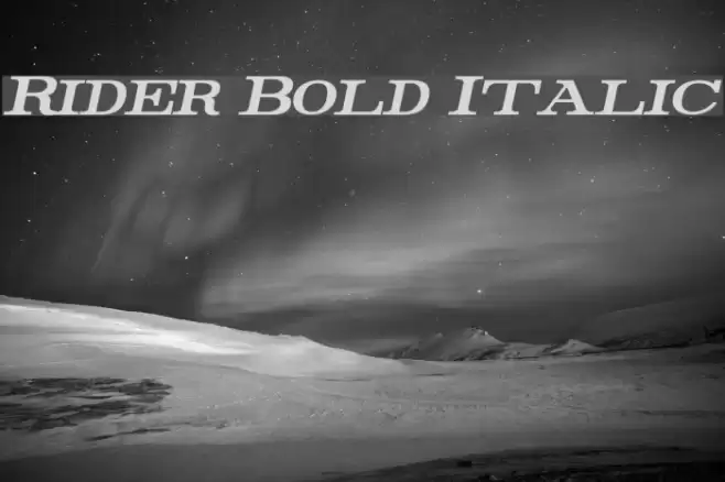 Rider Bold Italic Font examples
