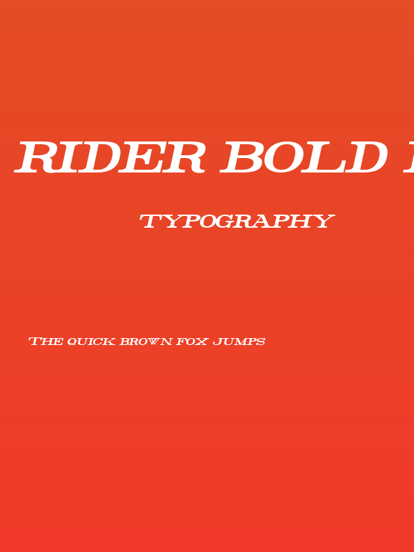 Rider Bold Italic Poster