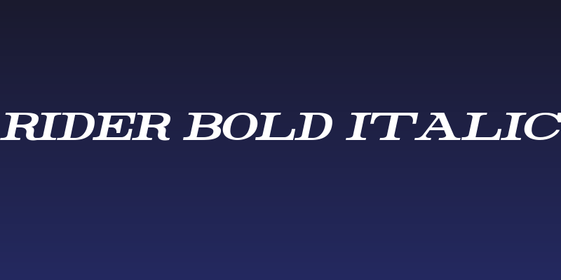 Rider Bold Italic Social Header