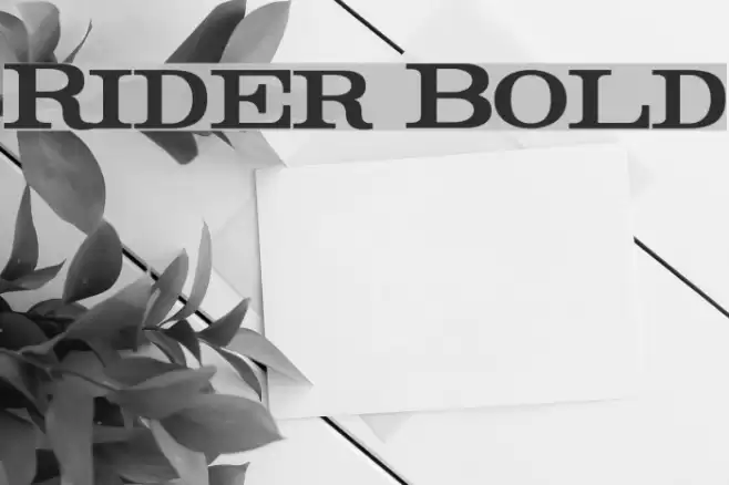 Rider Bold Font examples