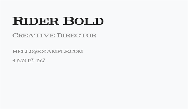 Rider Bold Business Card