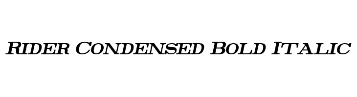Rider Condensed Bold Italic Font