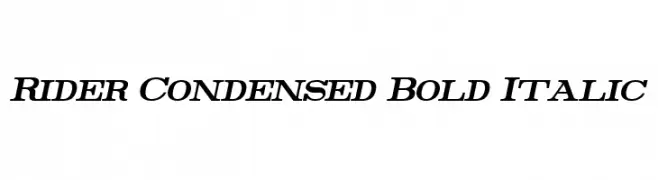 Rider Condensed Bold Italic  नि: शुल्क फ़ॉन्ट्स डाउनलोड