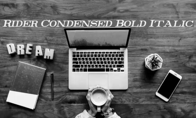 Rider Condensed Bold Italic Font examples