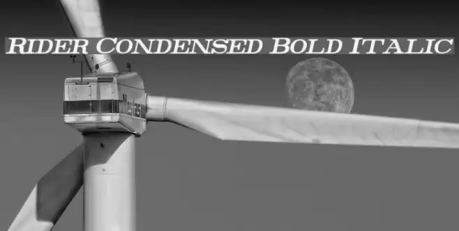 Rider Condensed Bold Italic Font examples