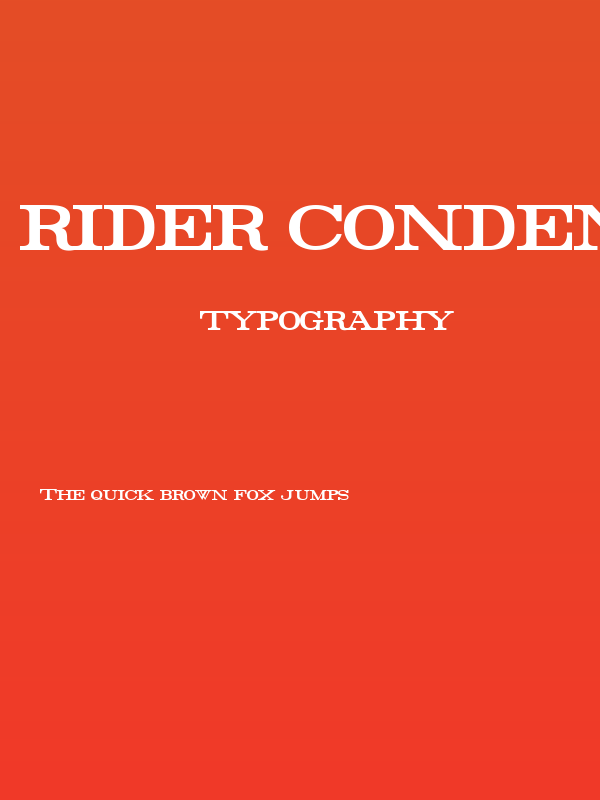 Rider Condensed Bold Poster