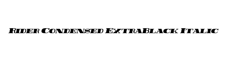 Rider Condensed ExtraBlack Italic Font