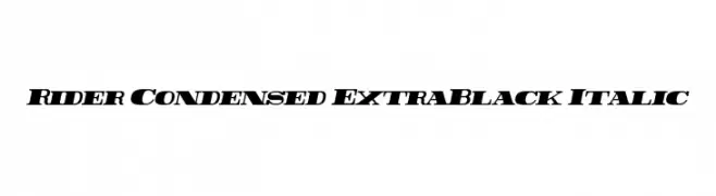 Rider Condensed ExtraBlack Italic  नि: शुल्क फ़ॉन्ट्स डाउनलोड