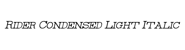 Rider Condensed Light Italic Font