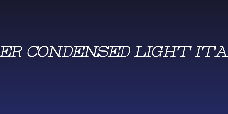 Rider Condensed Light Italic Social Header